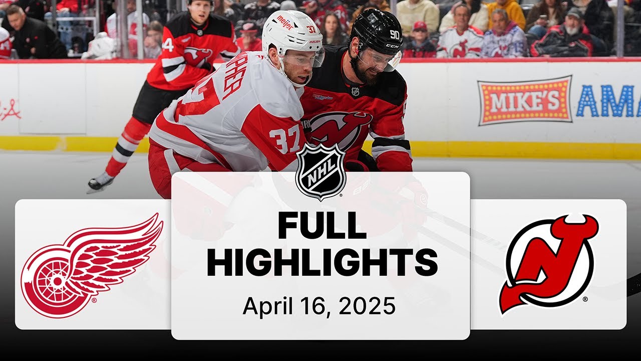 NHL Highlights | Red Wings vs. Devils | April 16, 2025
