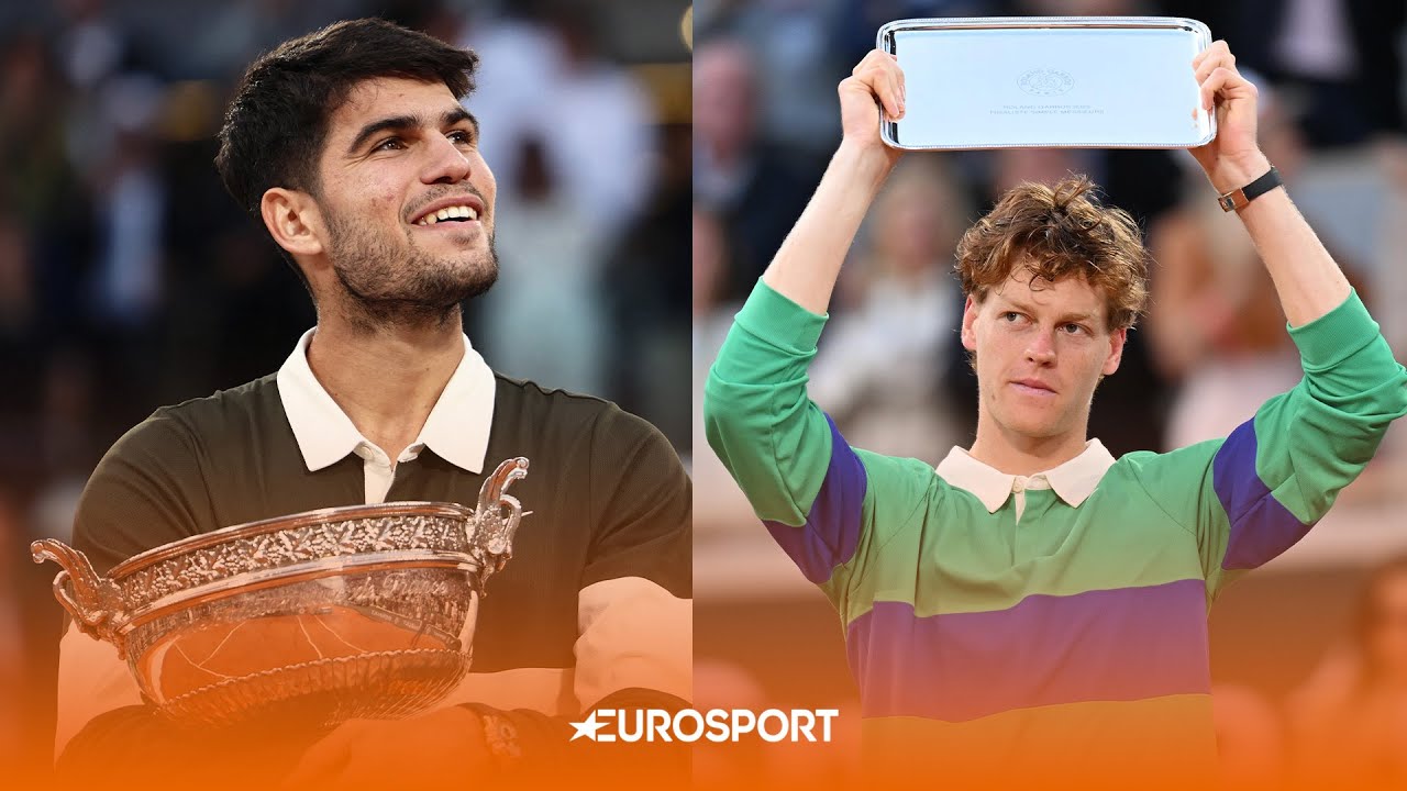 FULL TROPHY CEREMONY! 🏆 Carlos Alcaraz & Jannik Sinner REACT after CLASSIC French Open Final 🇫🇷
