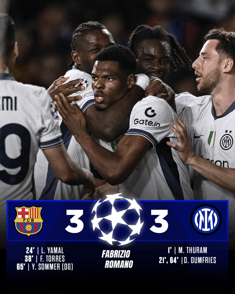 Barcelona 3-3 Inter Milan: Yamal Magic Keeps Champions League Dream Alive